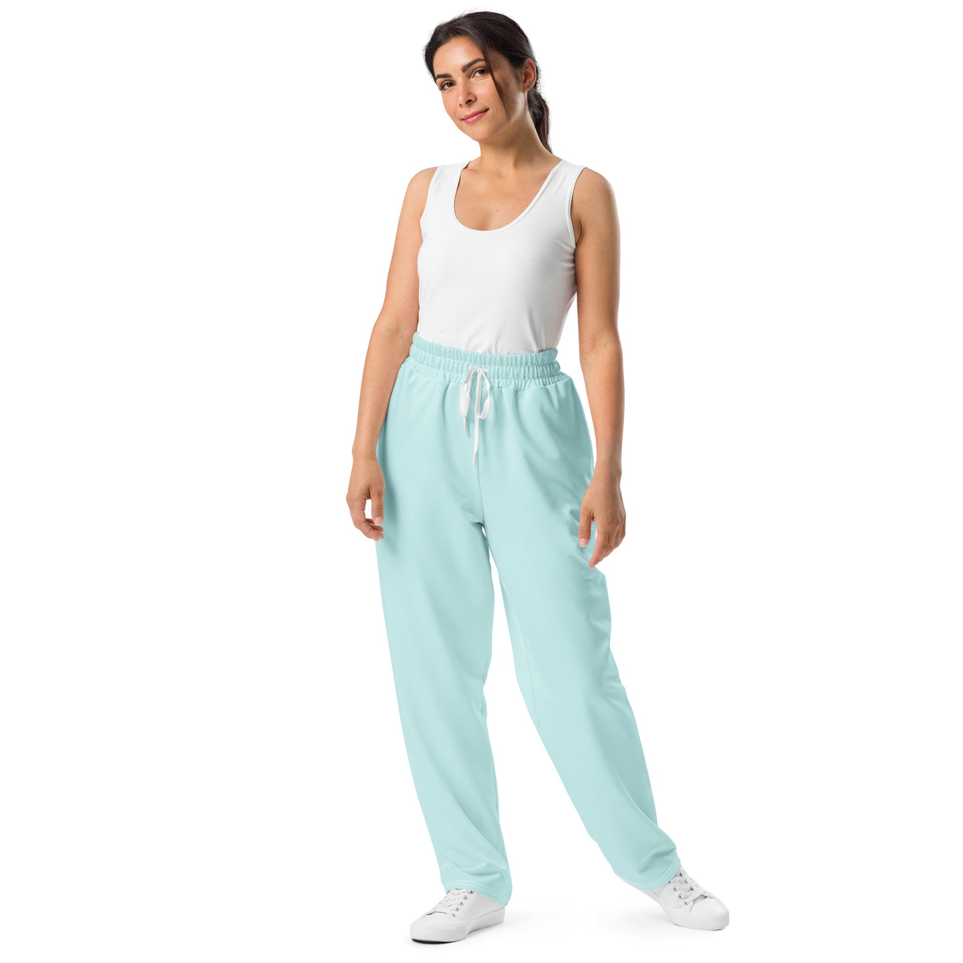 Unisex Wide-leg Recycled Joggers - Light Blue - FLAKOUT