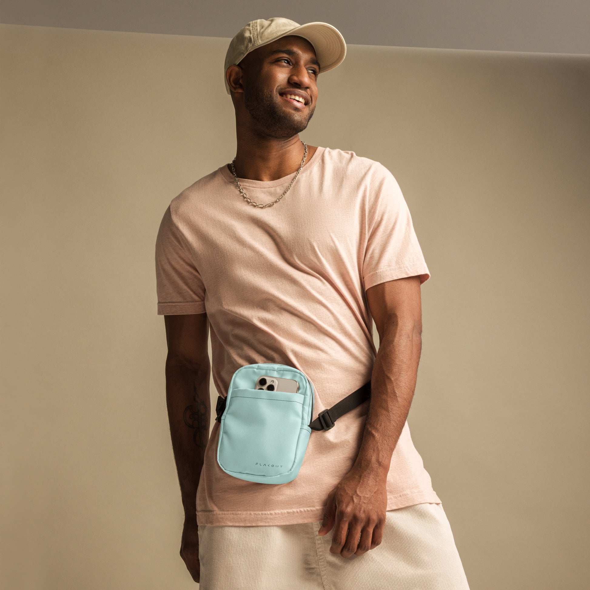 Unisex Water-resistant Crossbody Bag - Light Blue - FLAKOUT