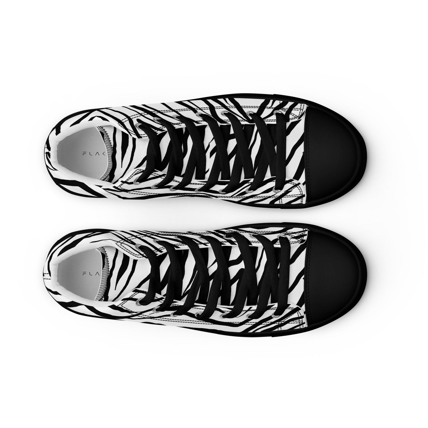 Striped Zebra Vibrance Men’s High Top Canvas Shoes - FLAKOUT