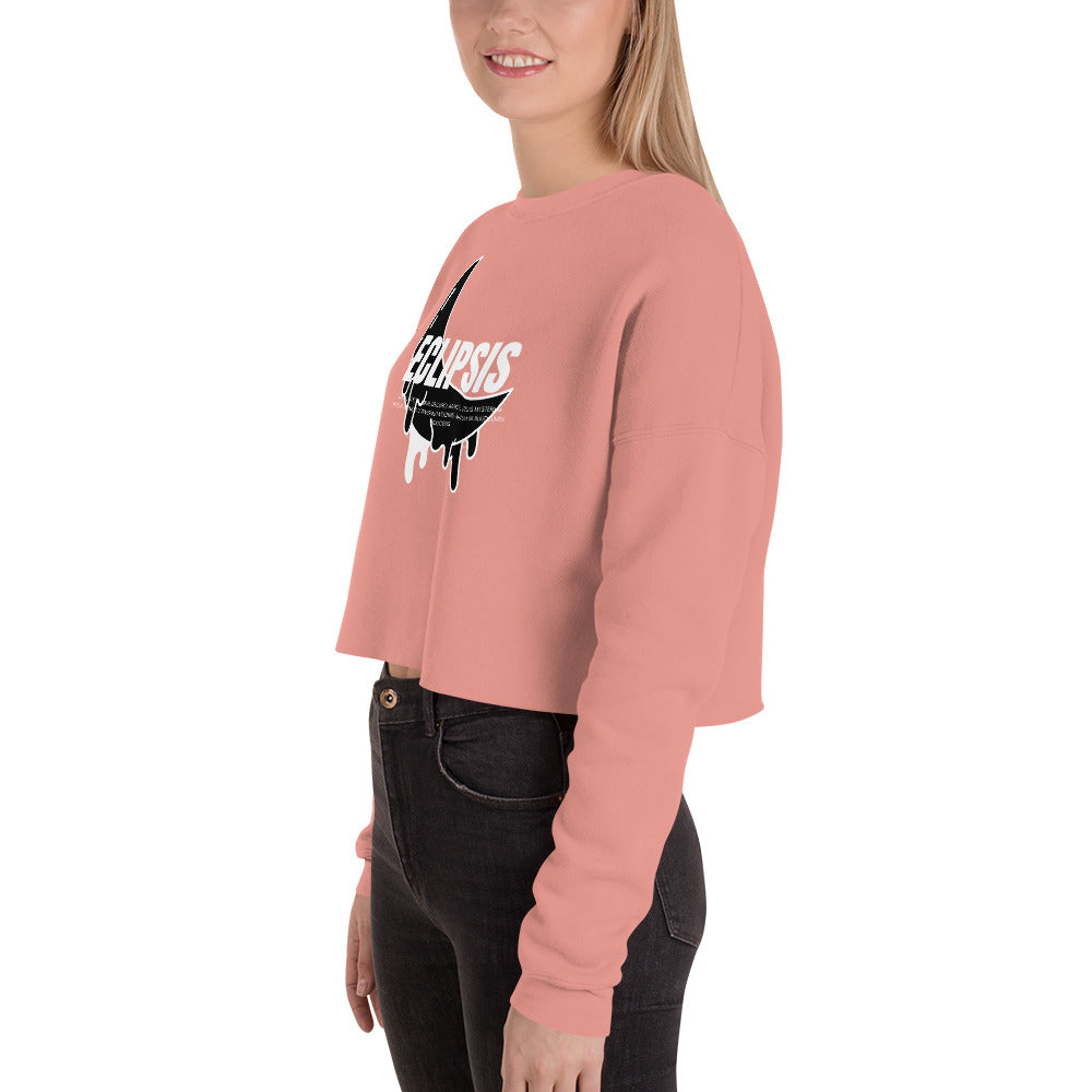 Lunar Eclipsis Women's Crop Sweatshirt - Mauve - FLAKOUT