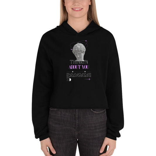 Mindfully Thinki'n About You Women's Crop Hoodie - FLAKOUT